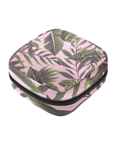 Women bands storage bag menstrual cup pocket girl travel big capacity make-up women bandage organizer tropical leaves