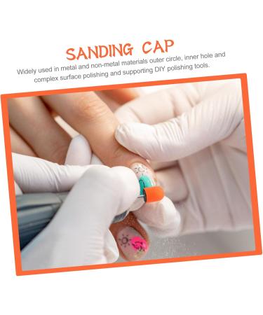 FRCOLOR Cap sand cap nail grinding head Grinding Wheels Bit electric nail file replacement heads Nail Sanding Bands nail art polishing cap nail kits tool dedicated Sand 2x1.5cm Orange - Buy Online on GoSupps.com