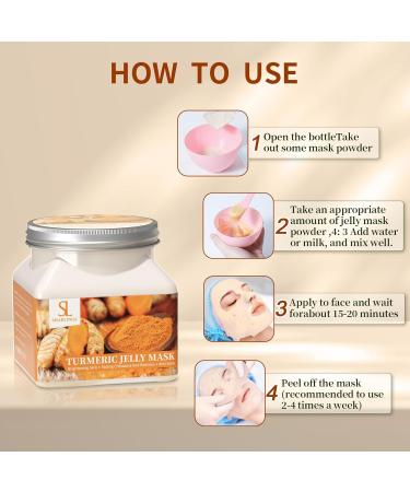 Turmeric Jelly Mask Powder for Facials - Anti-Wrinkle & Acne Removal Professional Peel Off Hydro Mask - 23 FL OZ - Buy Online on GoSupps.com