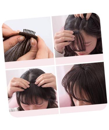 FRCOLOR Tassles Clip on Fringe Bangs Turneric Front Fringe Clip Tassel Thick Front Neat Bang Hair Bangs Clip Front Neat Air Bangs Straight Flat Clip in Air Fringe Stripe Woman Edge