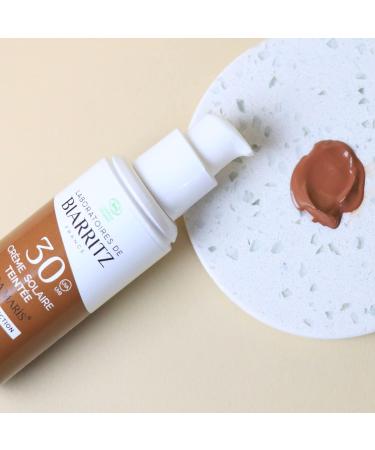 Laboratoires de Biarritz Tinted Sunscreen Face - Amber LSF30 ALGA Maris Bio-Certified - Hydrated Matted Healthy Glow - 50 ml - Made in France - Buy Online on GoSupps.com