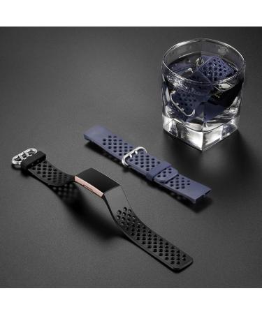 Breathable Sport Bands 3-Pack for Fitbit Charge 3/4 - Black/Navy Blue/Blue Gray - Large Size - Replacement Wristbands for Men and Women by Maledan - Buy Online on GoSupps.com
