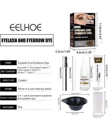 Eyelash Tint | Professional Semi-Permanent Lash and Brow Tint Kit - Multi-Color Lash Dye Brow Tint Kit Lasts 6-8 Weeks Perfect Eye Makeup for Women Girls Kagrote Light Brown - Buy Online on GoSupps.com