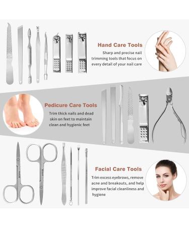 AKHTAR 16pcs Manicure Pedicure Set, Professional Nail Clippers and Tools - Buy Online on GoSupps.com