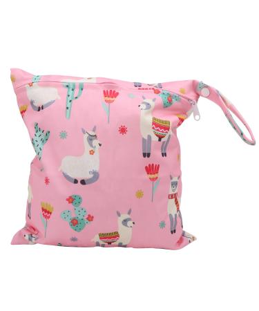 Storage bags wrap pocket made of polyester fabric with a simple zipper double -layer bags reusable for cosmetic bag for the trip (grass mud horse) grass sludge horse