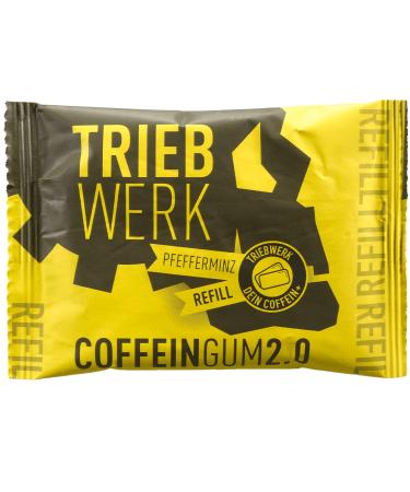 TRIEBWERK Caffeine Chewing Gum - 50mg Peppermint Flavor 100 Pieces with Vitamin B12 | 10x Refill Packs | Boost Energy & Focus - Buy Online on GoSupps.com