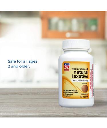 Rite Aid Vegetable Laxative Senna Tablets 8.6mg - 100 Count | Natural Constipation Relief with Organic Senna Leaves for Gentle Stool Softening - Buy Online on GoSupps.com