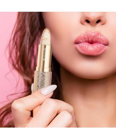 PUCHEN Color change lip gloss Jelly Nourishing Color Changing Lip Balm Gold Foil Clear Lip Gloss Long Lasting Moisturizing Lipstick for Women and Girls Gold Foil Color Changing Lipstick - Buy Online on GoSupps.com
