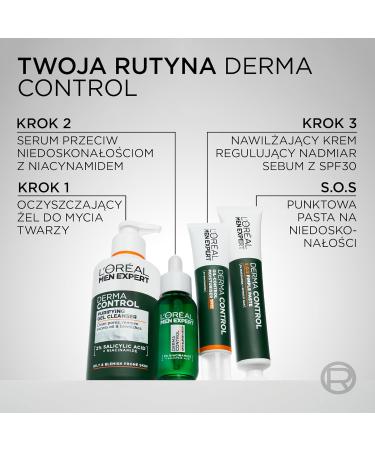 L'OREAL POLAND BALTICS LOr al Paris Men Expert Derma Control Facial Cleanser Gel Cleanser with Niacinamide 260 ml - Buy Online on GoSupps.com