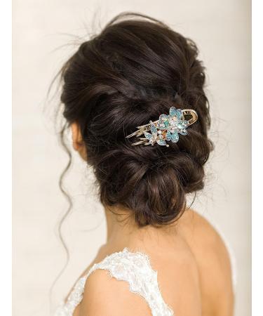 Lilac Rhinestones Hair Clips Set - Crystal Butterfly, Duckbill, French Hair Accessories for Women and Girls - Buy Online on GoSupps.com