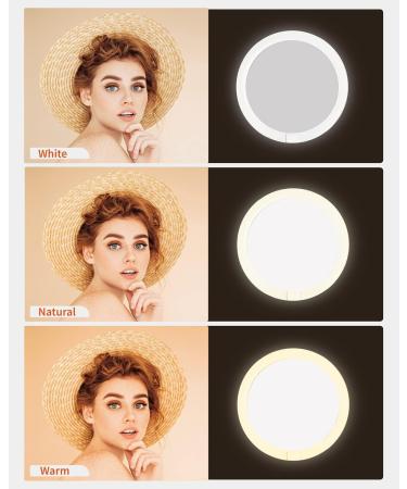 Gercy LED Compact Mirror with 3 Color Lights | Portable Purse Pocket Mirror 1x/2x Magnification | USB Rechargeable 3.5 inch Round Travel Mirror - Buy Online on GoSupps.com