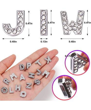 AIERSA Large Letter Nail Charms - 52 Pcs 3D Rhinestone Alphabet Stickers for Nail Art Decoration - Silver Alloy - 12mm Tall - Buy Online on GoSupps.com