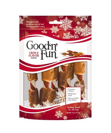 Good'N'Fun Triple Flavored Rawhide Kabobs for Dogs
