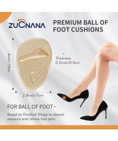 Metatarsal Pads for Women - 12 Pieces | Ball of Foot Cushions for Pain Relief | Reusable Shoe Inserts | Anti-Slip High Heel Inserts for Neuroma & Callus - One Size Fits All (Beige/Black/Clear) - Buy Online on GoSupps.com