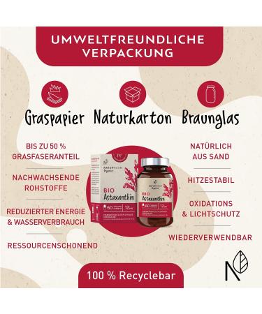 Bio Astaxanthin 12 mg - Vegan 60 Capsules | Natural Antioxidant from Haematococcus Pluvialis | Optimized Bioavailability with Olive Oil | High Dose Additive-Free Supplements - Buy Online on GoSupps.com