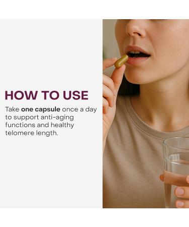 Healthycell Telomere Length Supplement - Anti-Aging Telomere Lengthening Supplements with Phytonutrients & Vitamins for Cellular Health - AC-11 Astragalus & Resveratrol - 30 Capsules - Buy Online on GoSupps.com