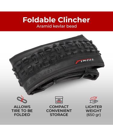 Fincci Pair 26x1.95 Bike Tires for MTB Mountain Hybrid Bicycle - Pack of 2 | Foldable 60 TPI, 50-559 Size - Buy Online on GoSupps.com