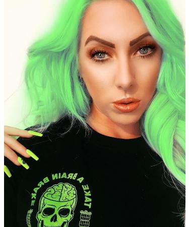 Crazy Color Neon Green UV Semi-Permanent Hair Dye 200ml - Vegan Formula, Highly Pigmented, No Bleach or Ammonia - Buy Online on GoSupps.com