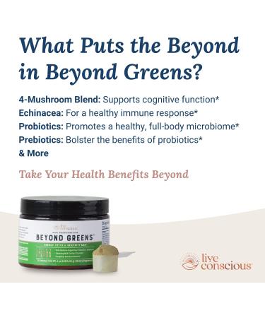 Live Conscious Beyond Greens Energy Detox & Immunity Mix - Light Matcha 4 oz for Vitality - Buy Online on GoSupps.com
