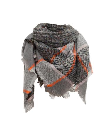 Winter scarf women's winter cotton triangular scarf Classic poncho necker towels triangle winter scarf women's scarf poncho unit size gray