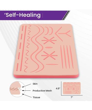 Suture Practice Pad with 27 Wounds, 5.5x7.7 Silicon Skin Pad for Medical and Veterinary Training - Buy Online on GoSupps.com