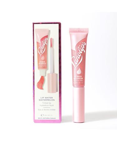 Lanolips Lanolin Lip Water Watermelon - Clear Gloss Serum - Hyaluronic Acid Lip Balm and Shimmer for a Hydrated Glow - Lanolin Oil Moisturizer for Dry Cracked Skin (10ml / 0.34 fl oz)