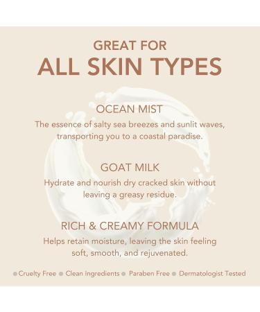 Dionis Ocean Mist Goat Milk Body Lotion Duo Travel Size Hand & Body Cream + Full Size Pump Bottle Hydrating Skincare for Dry & Sensitive Skin - Buy Online on GoSupps.com