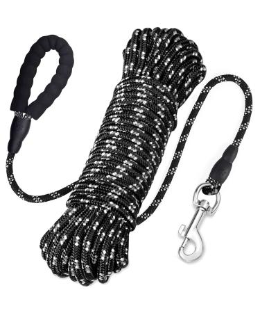 Dog Training Lead Long Leads Rope Nylon Floatable Long Reflective Recall Dog Training Rope with Comfortable Handle for Hiking Camping Walking (65FT/20M)