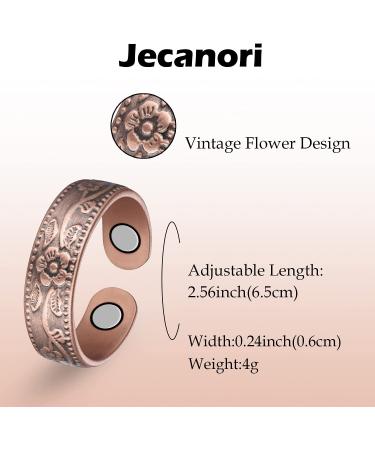Jecanori Lymphatic Drainage Magnetic Ring for Arthritis Pain Relief - Vintage Flower Design - Buy Online on GoSupps.com