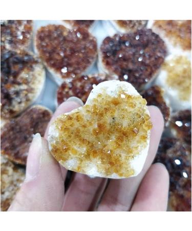 Natural Yellow Crystal Cluster Raw Rock Citrine Quartz Carved Love Heart Reiki Ornaments Stone Products Gifts for Woman yuebang Stone Mineral Specimen 65-85g - Buy Online on GoSupps.com