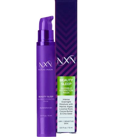NXN Invisible Overnight Anti-Aging Face Mask - with Licorice Root Grapeseed Cacay Oil Marine Algae - Moisturizing Facial Formula - 0.5 Fl Oz