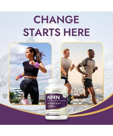 Lazra Micro Nutrients NMN Supplement Nicotinamide Mononucleotide 10-in-1 Formula 1000mg Per Serving 120 Vegan Vegetarian Capsules Clean Ingredients Dietary Supplement - Buy Online on GoSupps.com