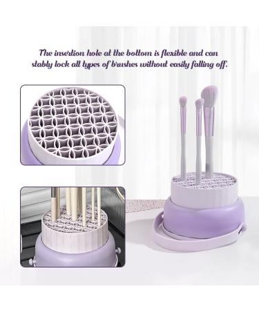 3-in-1 Silicone Make-Up Brush Cleaner & Holder - Clean Store Dry Cosmetic Brushes & Sponges (Purple) | International Shipping - Buy Online on GoSupps.com