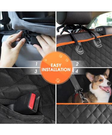 Waterproof Dog Car Seat Cover | Scratchproof Pet Hammock with Side Flaps | Washable Nonslip Backseat Protector for Cars, Trucks, SUVs - Grey - Buy Online on GoSupps.com