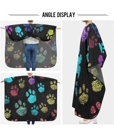 Waterproof Barber Cape - Colorful Dog's Paw & Cheetah Haircut Bib for Men & Women | Unisex Hair Cutting Cape - Buy Online on GoSupps.com