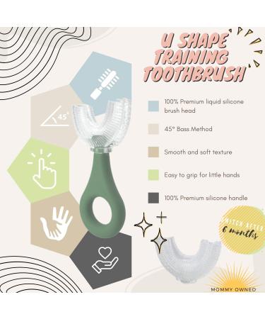 Happy Bubble Kids U-Shaped Toothbrush | Gray | Age 2-5 | Premium Soft Silicone - Buy Online on GoSupps.com