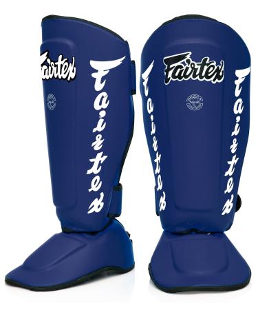 Fairtex Muay Thai Shin Guards SP7 Black Shin Protection for Muay Thai MMA K1 Blue Medium