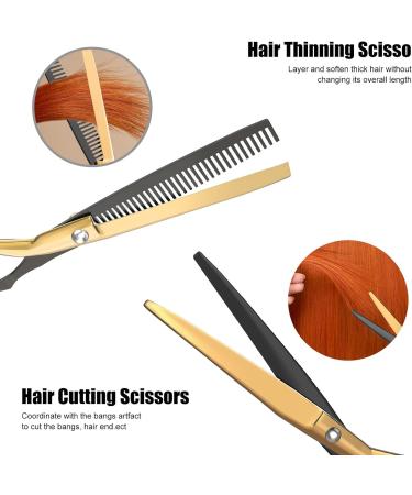 Hairdressing Scissors Jiasoval 6 Inch Hair Cutting Scissor & Thinning Scissors Hairdressing Stainless Steel Barber Scissors with Leather Cover Comb Hair Clip Professional Salons Hair Shears Set - Buy Online on GoSupps.com