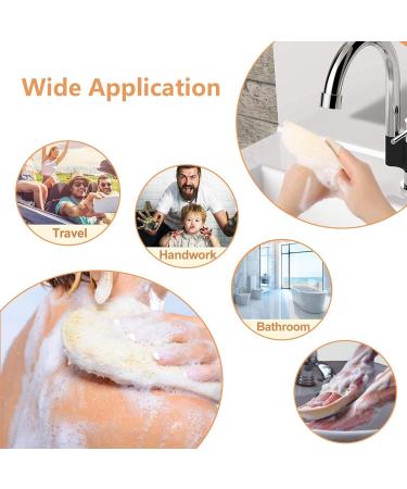 Natural Loofah Sponge Exfoliating Body Scrubber - 2 Pcs Shower Set for Exfoliation, Scrubbing Pads for Women and Men - Buy Online on GoSupps.com