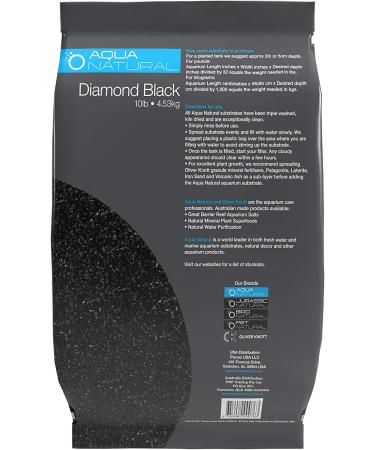 AquaNatural Diamond Black 10lb Premium Gravel & Substrate for Aquariums, Fish Tanks, Terrariums - 1-2mm - Buy Online on GoSupps.com