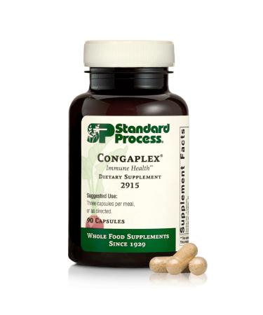 Standard Process Inc. Congaplex Thymus Gland Support Supplement Support Immune Health with Calcium Lactate Magnesium Vitamin C & Vitamin A Immune System Aid with Mushroom Powder - 90 Capsules 90 Count (Pack of 1)