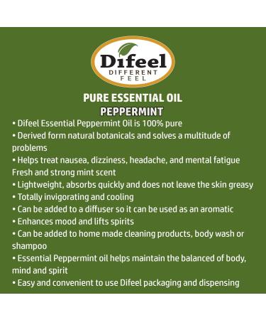 Buy Difeel 100% Pure Peppermint Essential Oil 1 oz - 2-Pack | Free International Shipping - Buy Online on GoSupps.com
