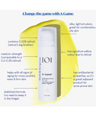 Geek & Gorgeous A-Game 5-0.05% Retinal Serum - Anti-Aging for Combination & Oily Skin - 30ml - Buy Online on GoSupps.com