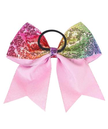 Xansema Deep Purple Sequins Large Cheer Bow Hair Tie for Women, Girls, Teens & Kids - Buy Online on GoSupps.com
