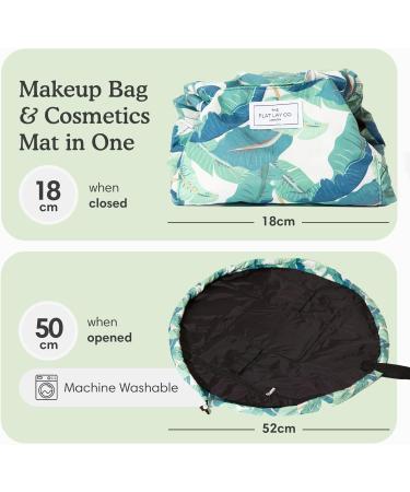 Flat Lay Makeup Bag - Travel Cosmetic Bag for Lipsticks Eyeshadow & Brushes | Large Leopard Design with Brush Holder for Skincare & Hygiene - Buy Online on GoSupps.com