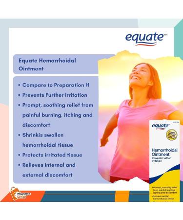 Equate Hemorrhoidal Ointment 2oz - Relief from Hemorrhoids - Includes Venancio sfridge Sticker - Buy Online on GoSupps.com