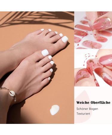Danni & Toni Half Hardened Gel Nail Films - White Topaz Glossy Gel Nail Stickers & Pedi Wraps | 37 Artful Designs for Perfect Manicure & Pedicure - Buy Online on GoSupps.com