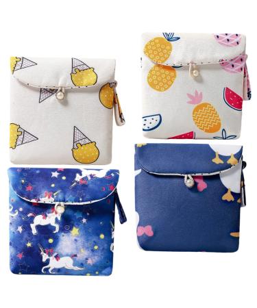 Cotton Napkin Holder Bags 4pcs Aunt's Towel Storage Bag Menstrual Liner Pad Pouch Menstrual Pad Storage Travel Organizer Bags Napkin Bags Pouch for Napkin Storage Bags
