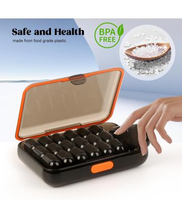 21-Grids Pill Organizer - Waterproof 7-Day Weekly Pill Box for Vitamins Fish Oil & Supplements | Push Button Daily Case - Buy Online on GoSupps.com