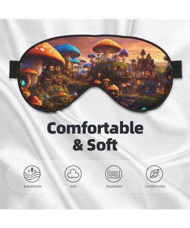 Magic Mushroom Print Eye Mask - Ultra-Soft Light-Blocking Sleep Mask for Optimal Comfort & Restful Sleep - SSIMOO - Buy Online on GoSupps.com